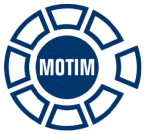 Motim Blue and white Motim logo