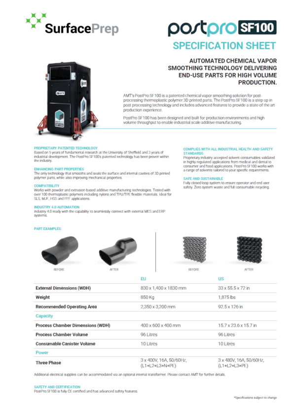 AMT PostPro SF100 machine