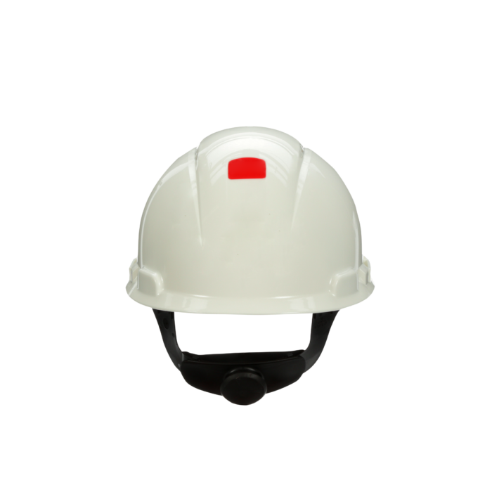 SecureFit Hard Hat, White, 4-Point Pressure Diffusion Ratchet Suspension, with Uvicator, 3M