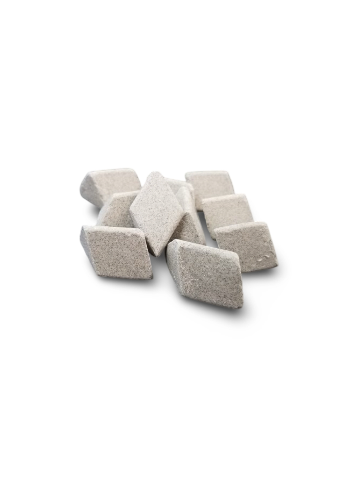 Angle Cut Triangle Shaped Ceramic Tumbling Media, Medium Cut, RockRidge, 50 lb bag - Image 2