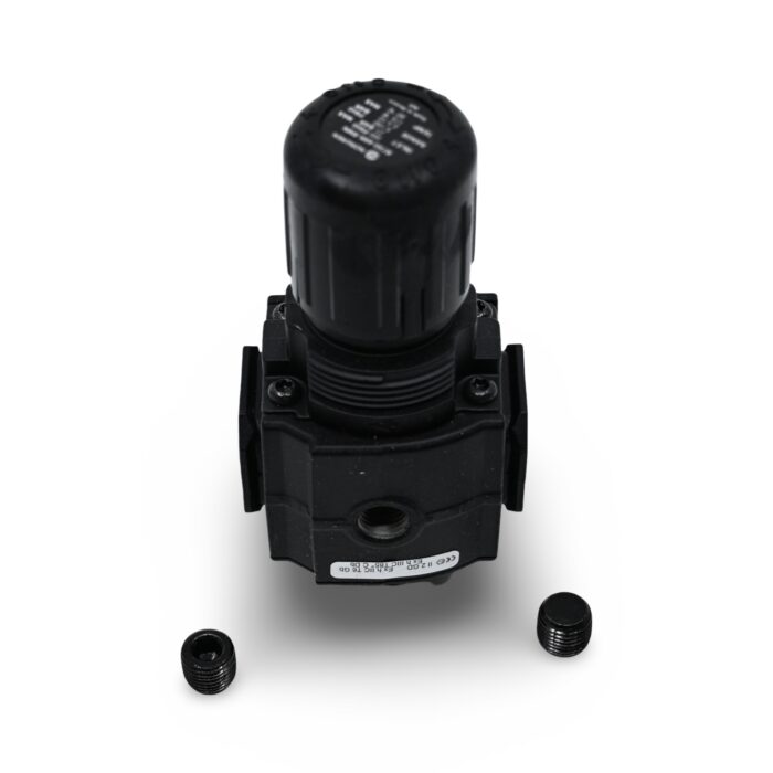 Manual Relieving Regulator, 1/2", Knob w/ Gauge, Empire Abrasive Equipment Company