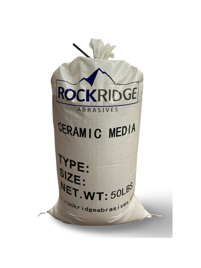 Angle Cut Triangle Shaped Ceramic Tumbling Media, 15 x 15, Highest-cut, RockRidge, 50 lb bag